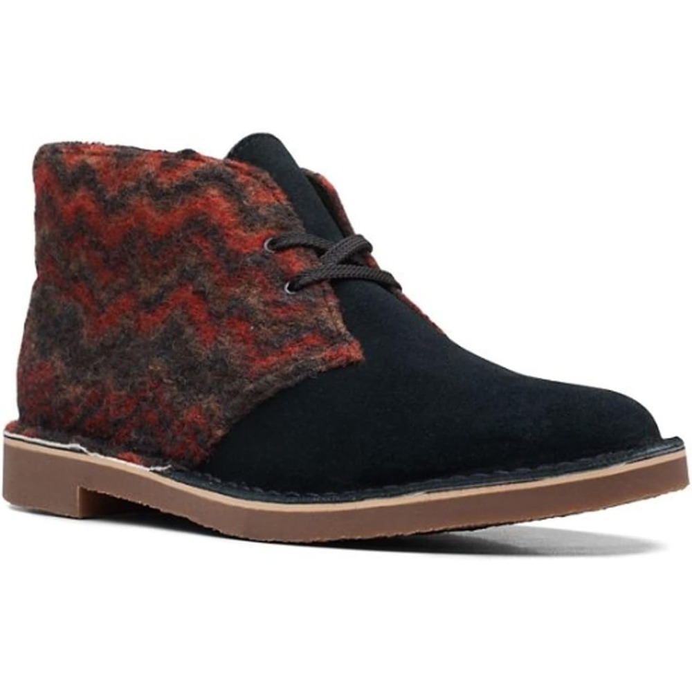 Clarks Bushacre 3 Chukka Boot Black Shade Wool Print - Size  10.5 New With Tags